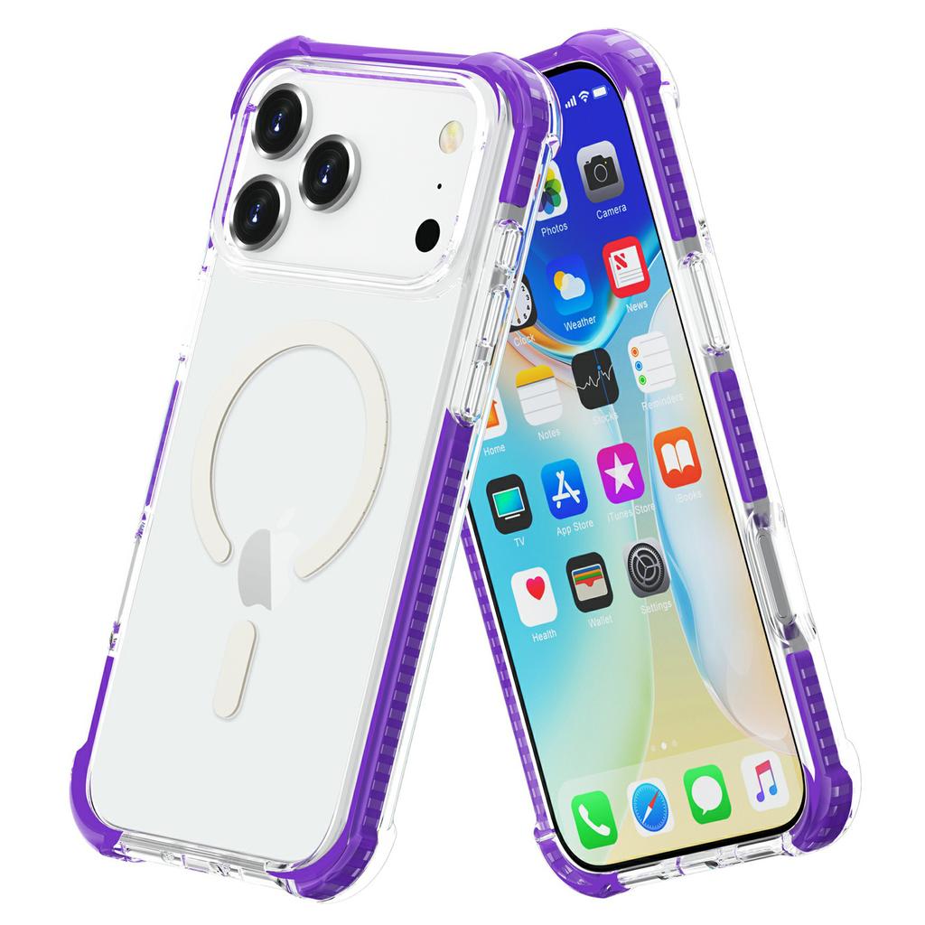 For iPhone 17 Pro Max Case Compatible with MagSafe Reinforced Corners TPU + Acrylic + TPE Phone Cover