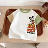 Disney Cartoon T-shirt Summer Clothing Children Short Sleeved Tops Tees Printed Mickey Fashion Casual Girl Boy Tshirts Crewneck