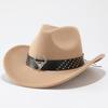 Retro American Big Eaves Western Cowboy Hat Hot Sale Belt Decoration Ethnic Style Top Hat Men's and Women's Jazz Hat
