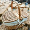Basket Rattan Basket with Lid Storage Container for Spring