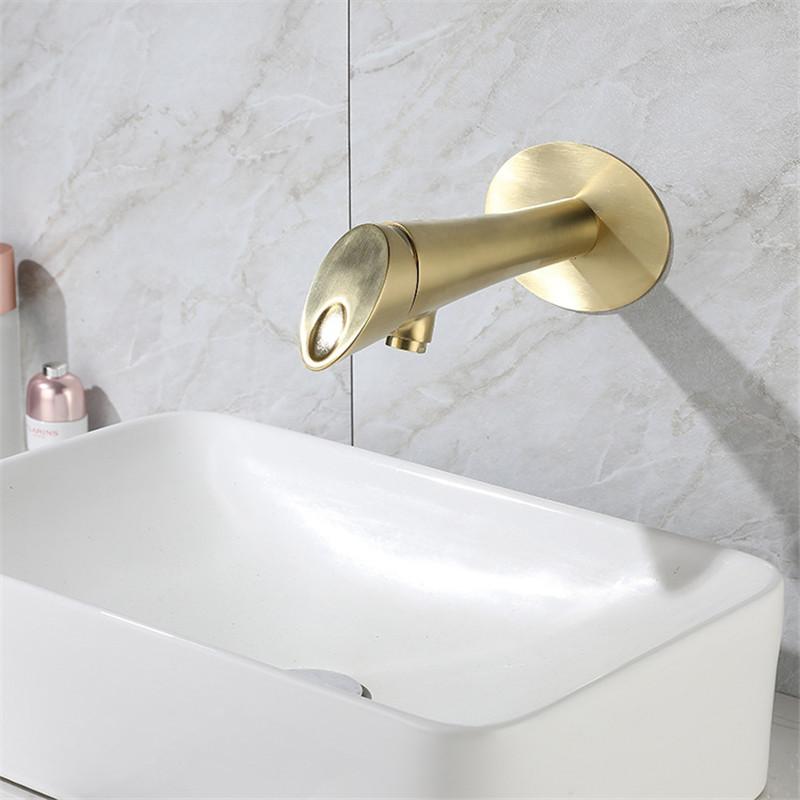 Brass Basin Faucet Luxury Bathroom Faucet Sink Mixer Tap Wall Mounted Faucet Hot And Cold Black/Brushed Gold Mixer Tap