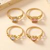Colored Zircon Geometric Water-Drop Ring Women Minimalist Trendy Finger Rings Luxury Zircon Birthday Gift Wholesale 2025 New In