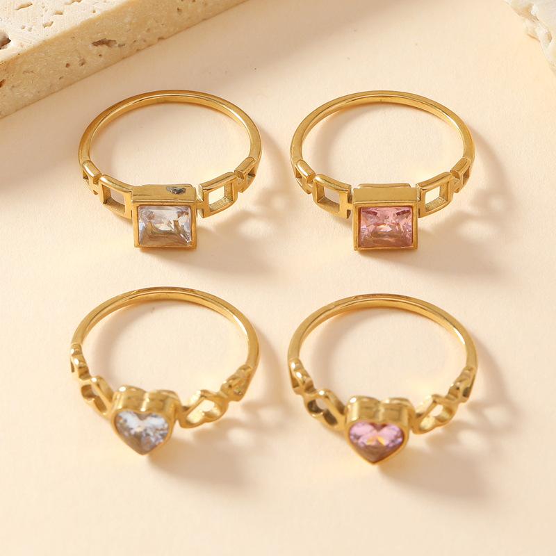 Colored Zircon Geometric Water-Drop Ring Women Minimalist Trendy Finger Rings Luxury Zircon Birthday Gift Wholesale 2025 New In
