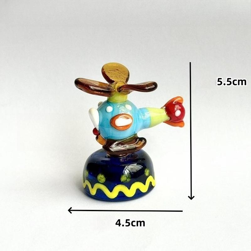 Kreativt Handgjort Glas Helikopter Mini Söt Dekoration Personlig Skrivbord Vardagsrum Små Saker Gåvogivning