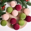 12pcs 6CM Flocked Christmas Ball Pendant Colorful Xmas Tree Ornaments  Wedding Birthday Ornaments