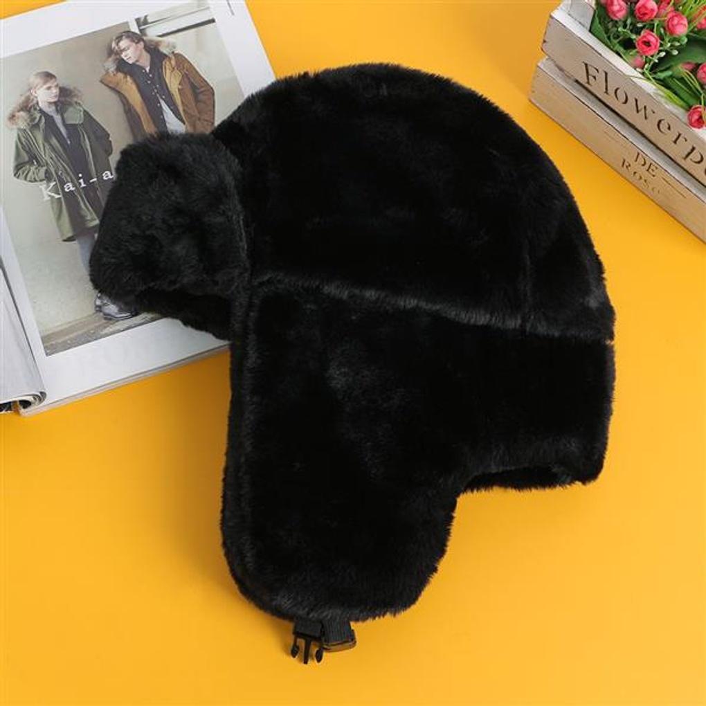 Rich Earflap Chestnut Hat (Black) / Winter Hat
