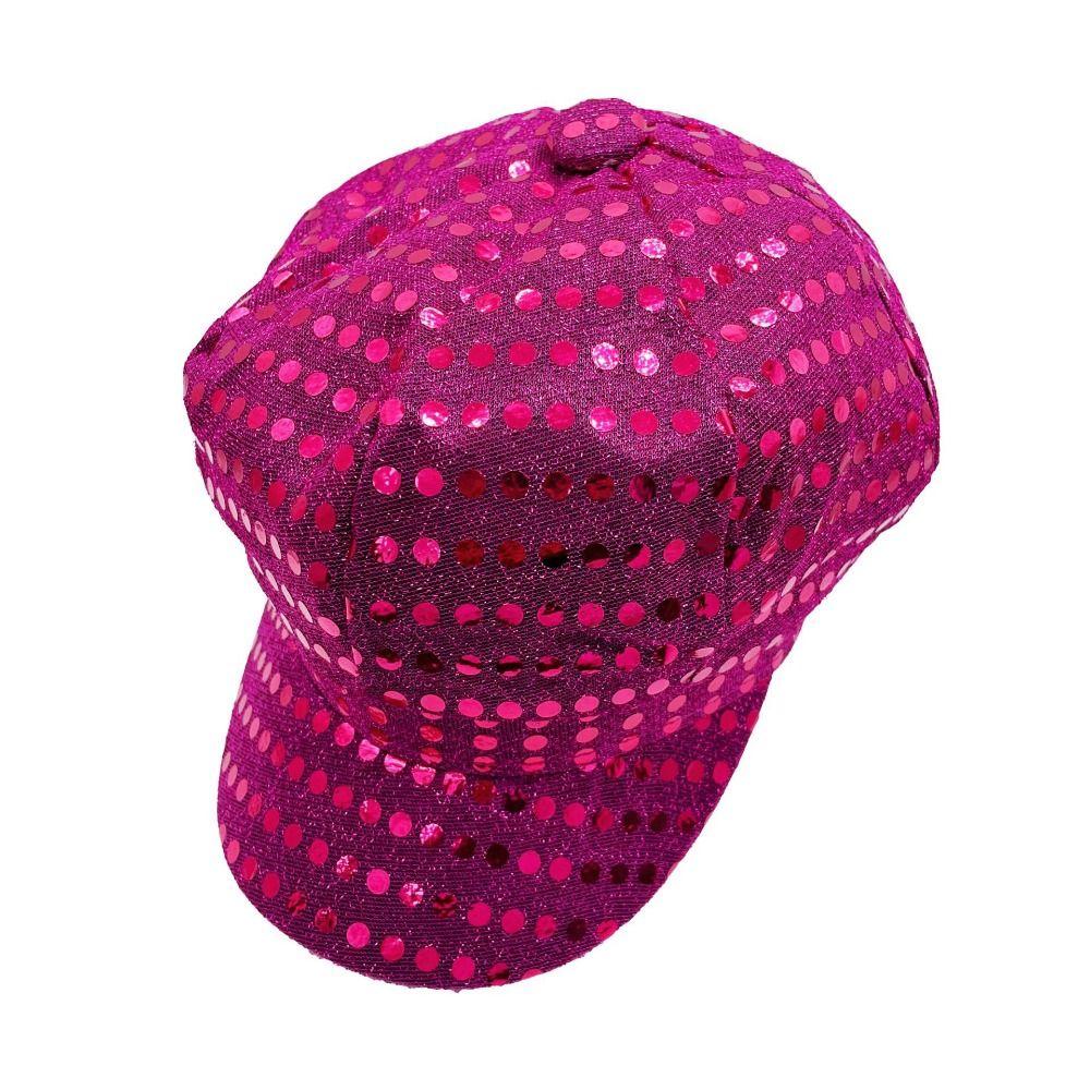 Dress Up Glitter Caps Octagonal Costume Hat Halloween Disco Sequin Hat Men Women