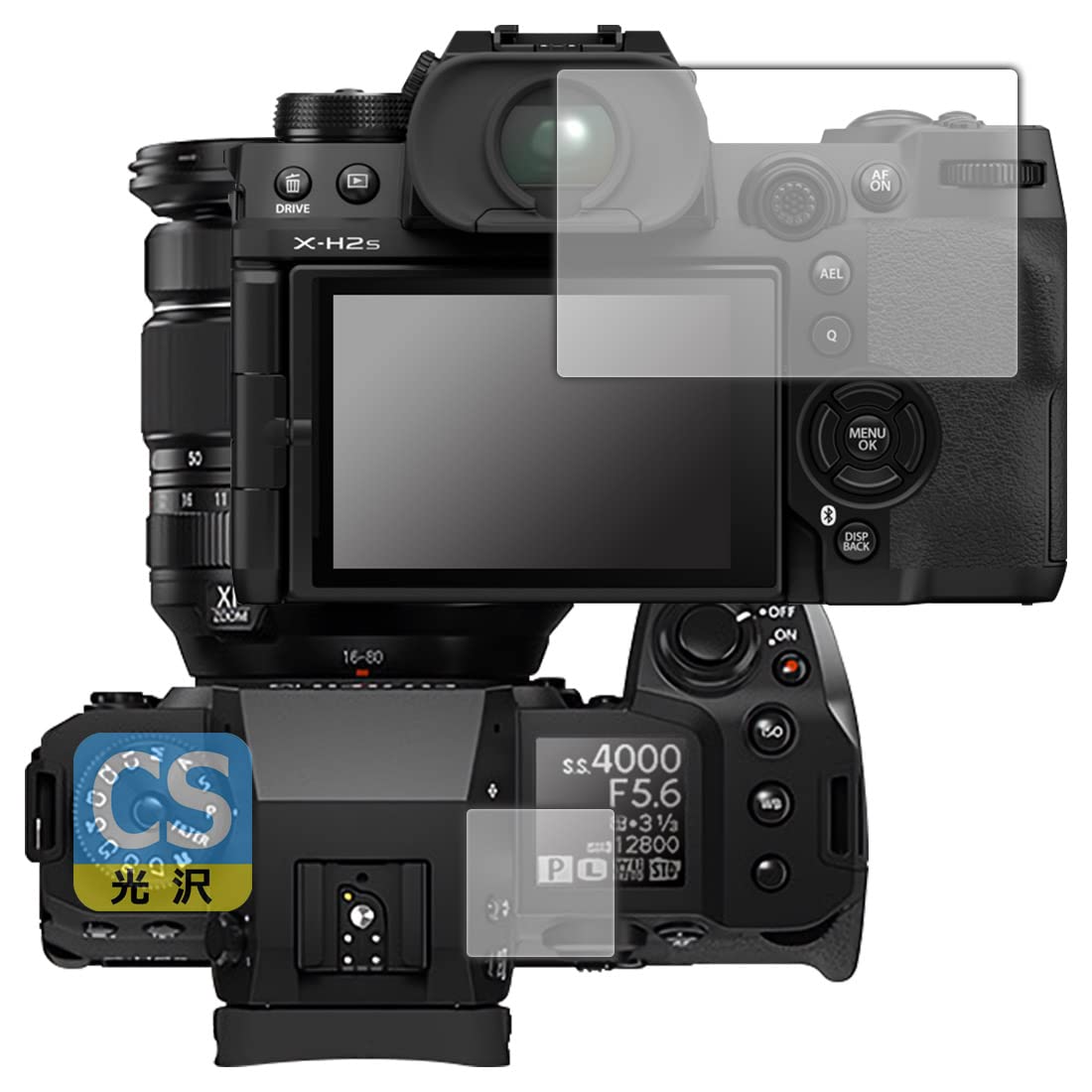 

PDA Kobo Crystal Shield Protective Film for FUJIFILM Made in Japan X-H2/X-H2S [Main/Sub], Glossy,