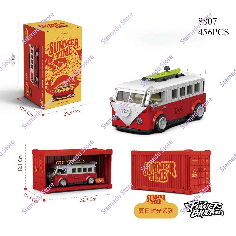 MOC PB8801-8849 Technischer Speed Champion MX5 Rennwagen Modell Wohnmobil Container Baustein Ziegelstein Montage Spielzeug Kinder Weihnachtsgeschenk