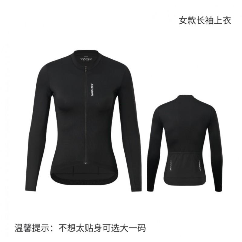 Womens Long Sleeve Cycling Jersey Breathable Quick-Dry Slim Fit Road Bike Top