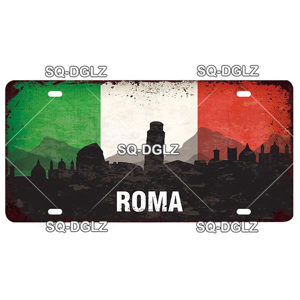 [SQ-DGLZ] Famous City License Plate Metal Sign Vintage Plaque Country Tin Sign Wall Decor Bar Decor Travel Poster