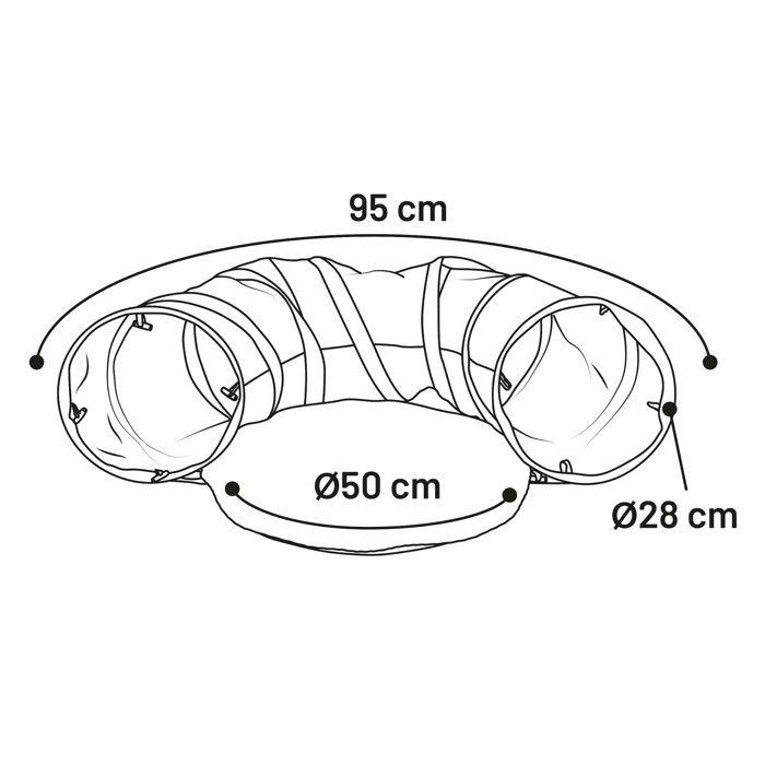 Jeu Tunnel interactif pour chat Gris foncé avec balle 95 cm