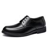 Large Size Black Lace-up Four-season Leather Shoes Dress Work Non-slip Round Head Business Dad Shoes Retro Style