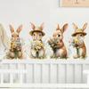 Ostern Vier Hasen Wandaufkleber für Wohnzimmer, Schlafzimmer oder Eingang Dekoration (MLA164)