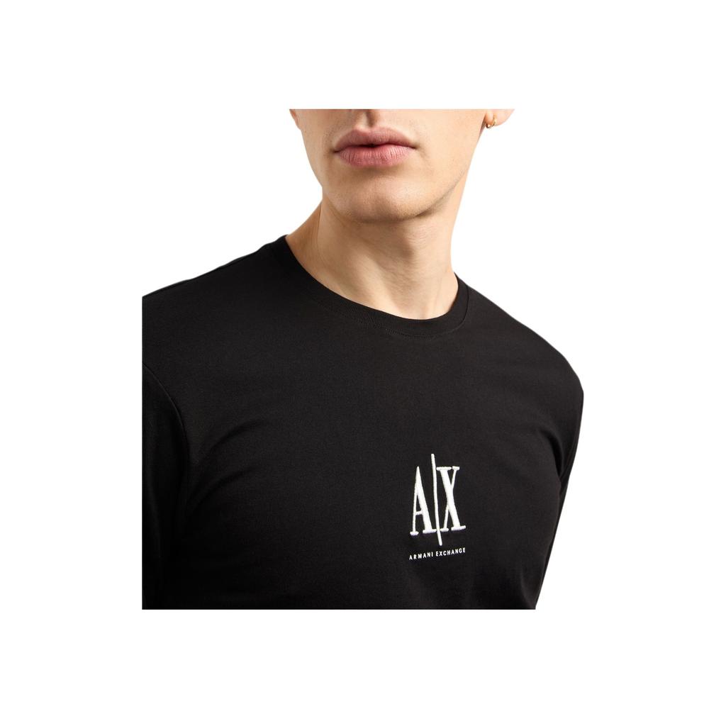 Emporio Armani Logo Embroidered Crew Neck Long Sleeve T-Shirt Men tops Black XM000364-AF12308-UC001