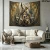 Wolf Art Wall Tapestry Aesthetic Wall Hanging Printed Fabric Blanket Decorative Tapestries for Bedroom Living Room Home Decor