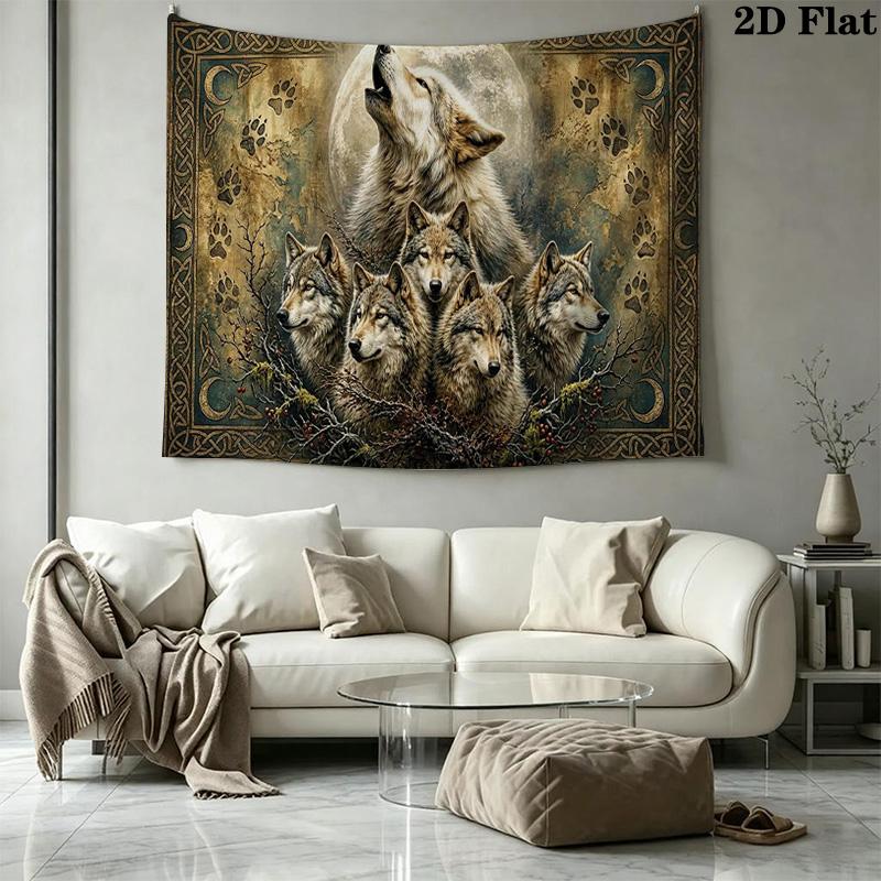 Wolf Art Wall Tapestry Aesthetic Wall Hanging Printed Fabric Blanket Decorative Tapestries for Bedroom Living Room Home Decor
