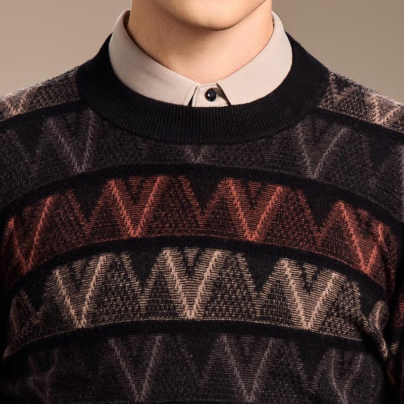 Antonio Men's 100% Merino Wool Thick Round Neck Sweater