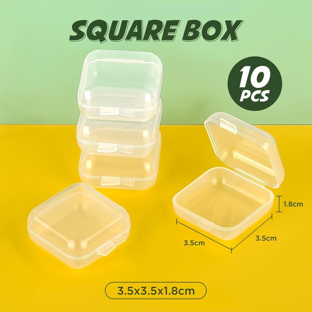 10Pcs/Lot Mini Plastic Box Rectangular Box Storage Box Translucent Box Packing Box Dustproof Durable Strong Jewelry Storage Case