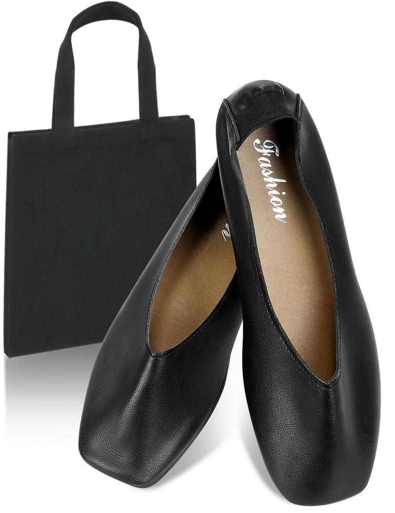 Lavento Portable Slippers by a Physical PU and Portable Antibacterial and with Storage Perfect for Business Entrance and School Events Women's