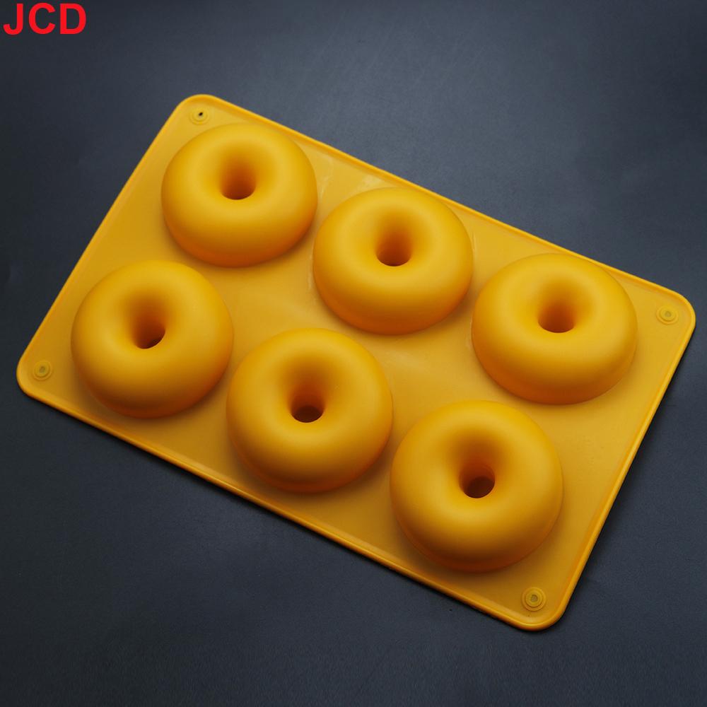 JCD 6 Holes Silicone Donut Mold Bagel Pan Non Stick Baking Heat Resistance Mini Cupcake Mould Doughnut Maker Pan Baking Tool