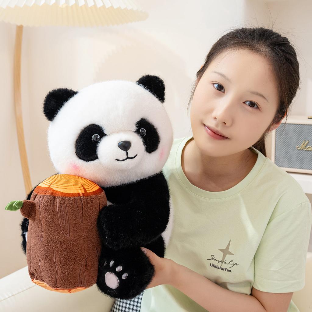Mengmeng Hugging Bamboo Tiantian Panda Plush Toy Chengdu Zoo Tourist Souvenir Stump National Treasure Doll
