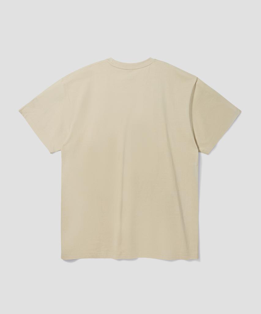 AGOD Arizona Camping Lettering Short Sleeve T-Shirt [Light Beige]