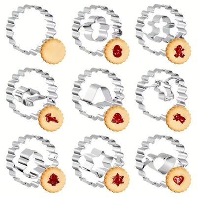 9pcs 304 Stainless Steel Christmas Cookie Cutters Snowman Xmas Tree Biscuit Baking Tools Gingerbread Man Pastry Mold