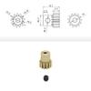 M0.5 13T-26T 2mm Shaft Aluminum Pinion Gear M0.5 Metal Motor Gear for 1/28 1/24 RC Car Buggy Truck Model Brushless Motor Parts