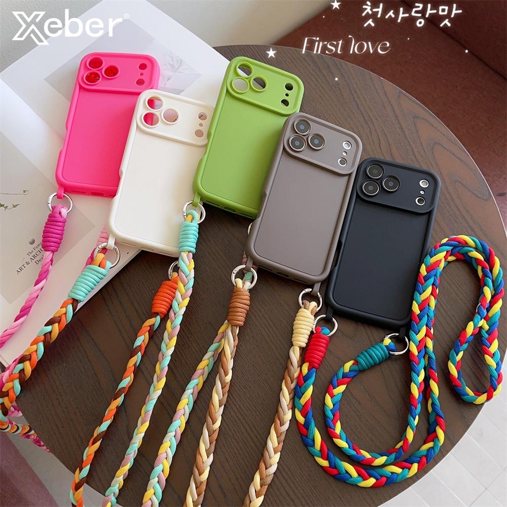 Crossbody Cord Rope Lanyard Necklace Case For 17 16 14 11 12 13 15 Pro Max Plus Air XS XR Shockproof Soft Silicone Cover