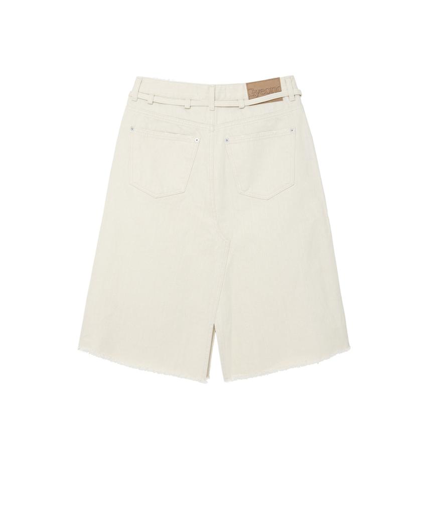 Gyeong Double Knee Skirt_Ivory