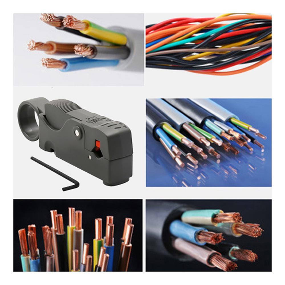 Multifunctional Coaxial Cable Stripper Rotary Stripping Network Cable Video Cable Stripper Cutter Electrician Tool