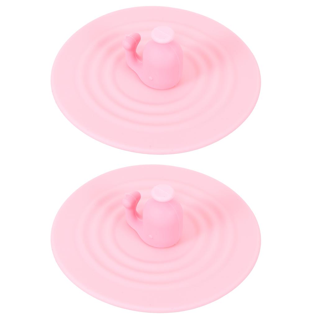 2 Stück Auslaufsichere Becherdeckel Silikon Tassenabdeckungen Hitzebeständig Cartoon Wal Design Staubdicht Löffelhalter Tassendeckel für Tassen