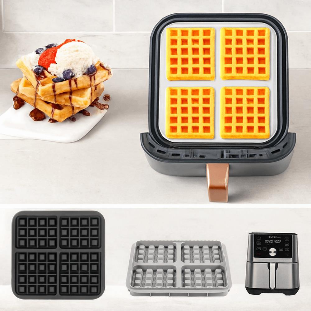 2 Piece Portable Silicone Air Fryer Waffle Mold Square/Rectangular Non-stick Waffle Maker Heat-resistant Waffle Tray Pastry