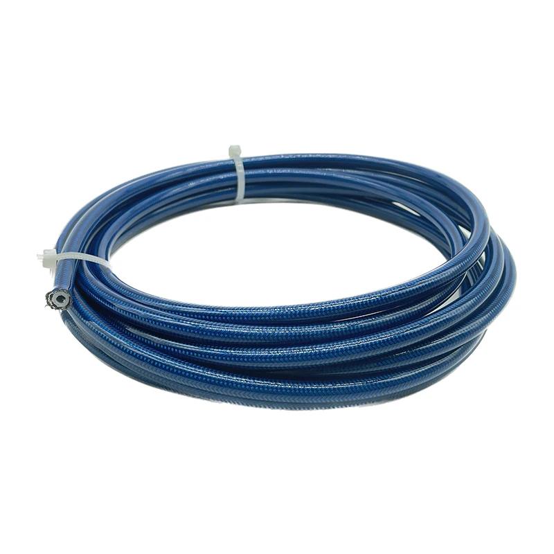 5M/16.4FT AN3 Motorrad Geflochtener Edelstahl PVC Bremsleitung Schlauch Flüssigkeit Hydraulikschlauch Ptfe Bremsleitung Gas Öl Kraftstoff Schlauch Rohr