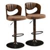 VECELO Counter Bar Height Adjustable and Swivel of High Chairs with Footrest and Thick Dining Perfect for Island Kitchens and Kitchen Wood Grain Brown