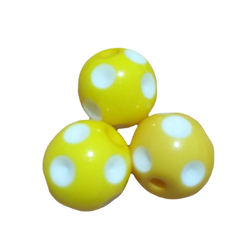 White Round Soccer Dot Beads - Solid Color Necklace Jewelry Accessories