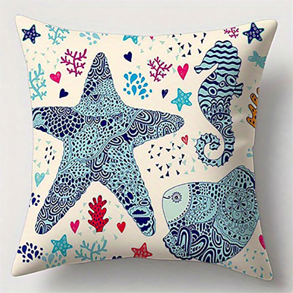 

Blue Crab Patterned PillowcaseSuitable for sofa car bedroom decorative cushion cover pillow cover 16x16Inch