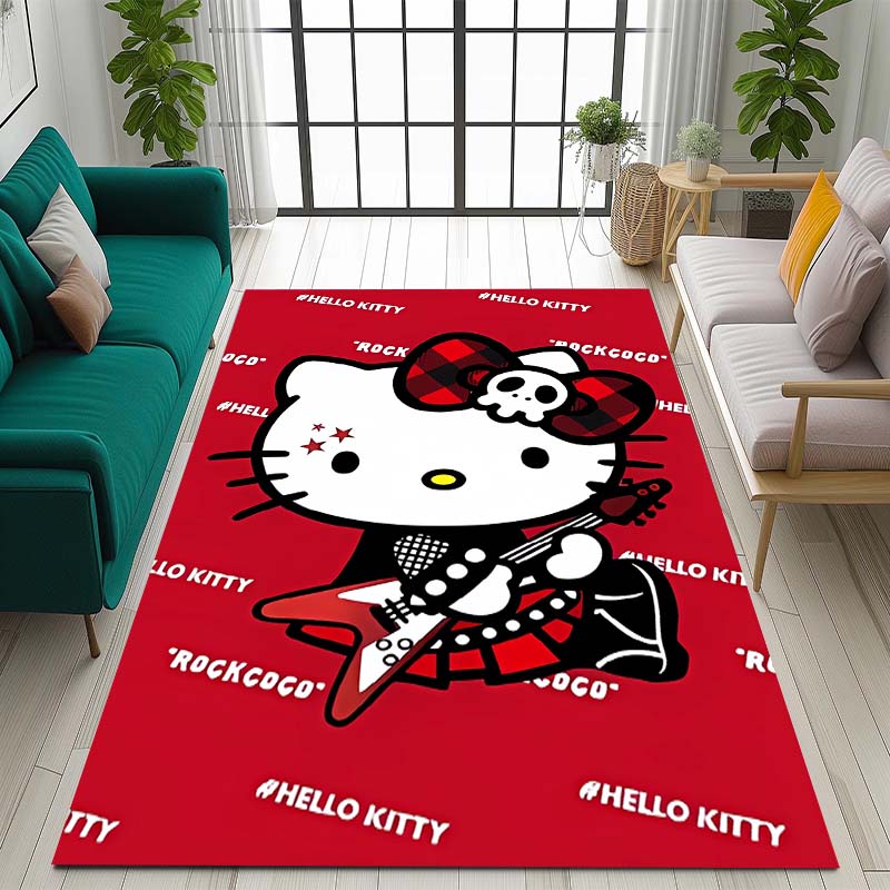 3D cute Hello Kitty cartoon rug, suitable for bedrooms, living rooms, sofas, home doormats, large size children's play mat, Q-01