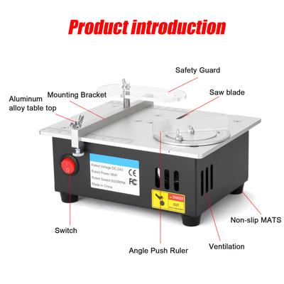 Electric Saw Electric Desktop Saw Mini Table Saw Mini Table Saw 96W 7 Speeds Adjustable Power Supply Desktop Electric Saw Cutter