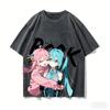 Bocchi the Rock Anime Liebhaber Gewaschenes T-Shirt Ganzjahreskleidung Persönlichkeit Kleidung Große Größen Unisex Streetwear Paare Klassisch