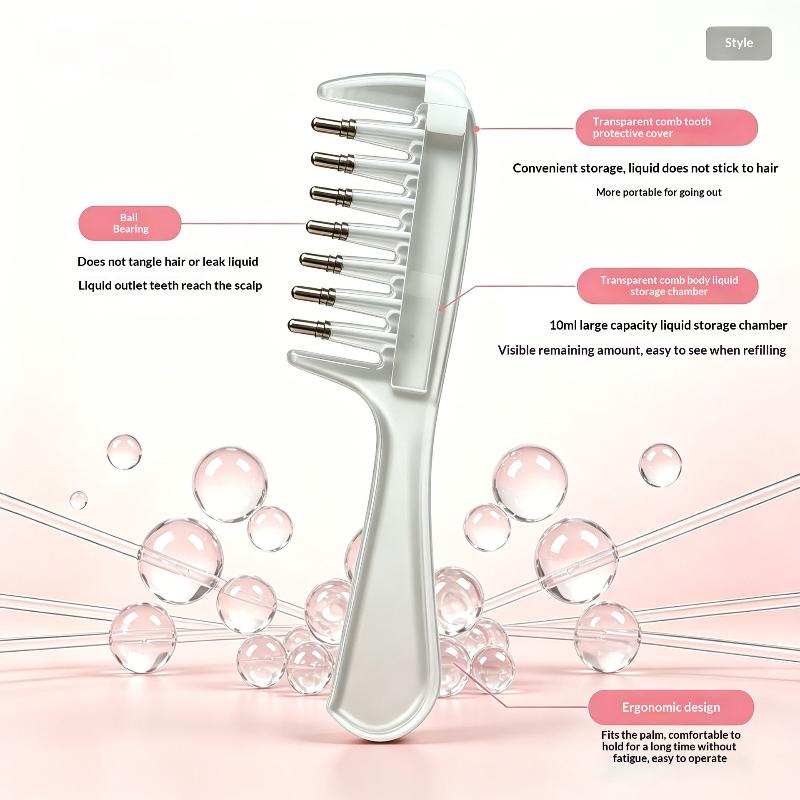 Portable Transparent Hair Root Comb Liquid Guide Applicator Scalp Massage Comb Hair Oil Serum Brush Anti-Leak Hair Care Tool