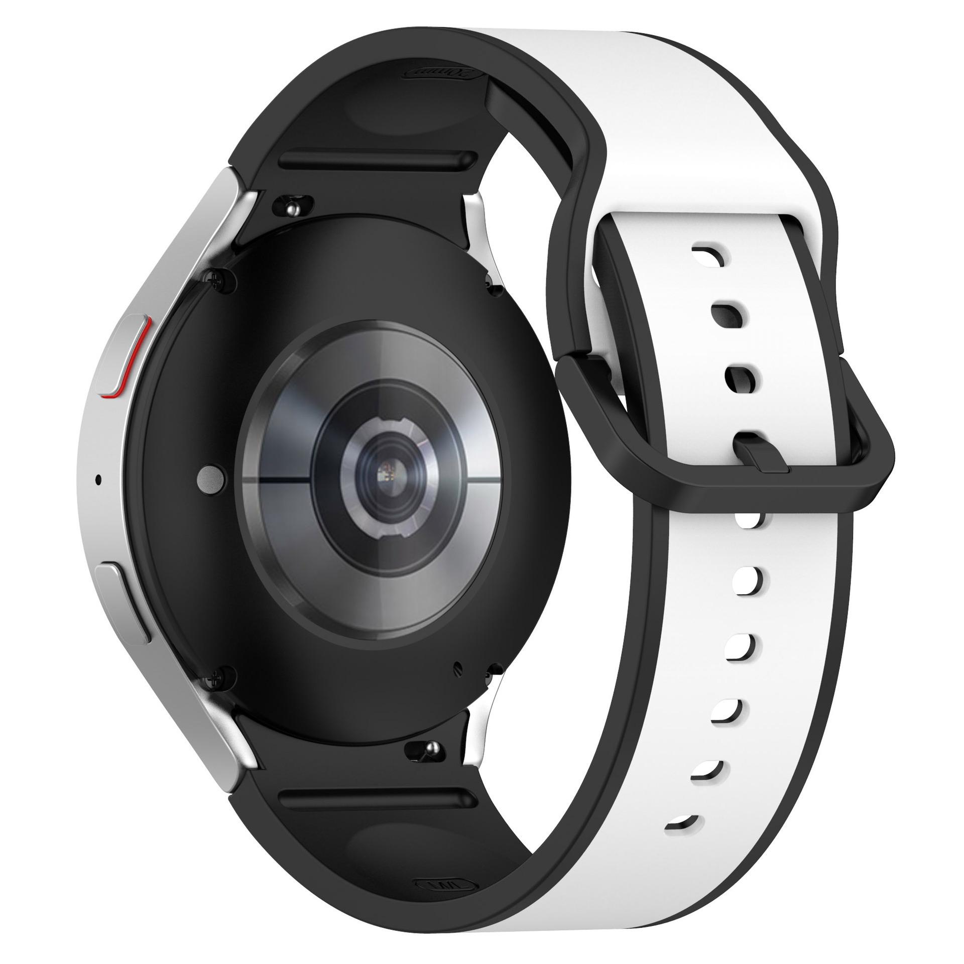 

KALEBOL Dual Color Silicone Strap for Samsung Galaxy Watch7/Watch FE 40mm/Watch6/Watch 5 Watch Band White Black