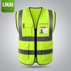 Colete de Segurança Refletivo LIKA com Múltiplos Bolsos para Trânsito, Construção, Saneamento e Jardinagem