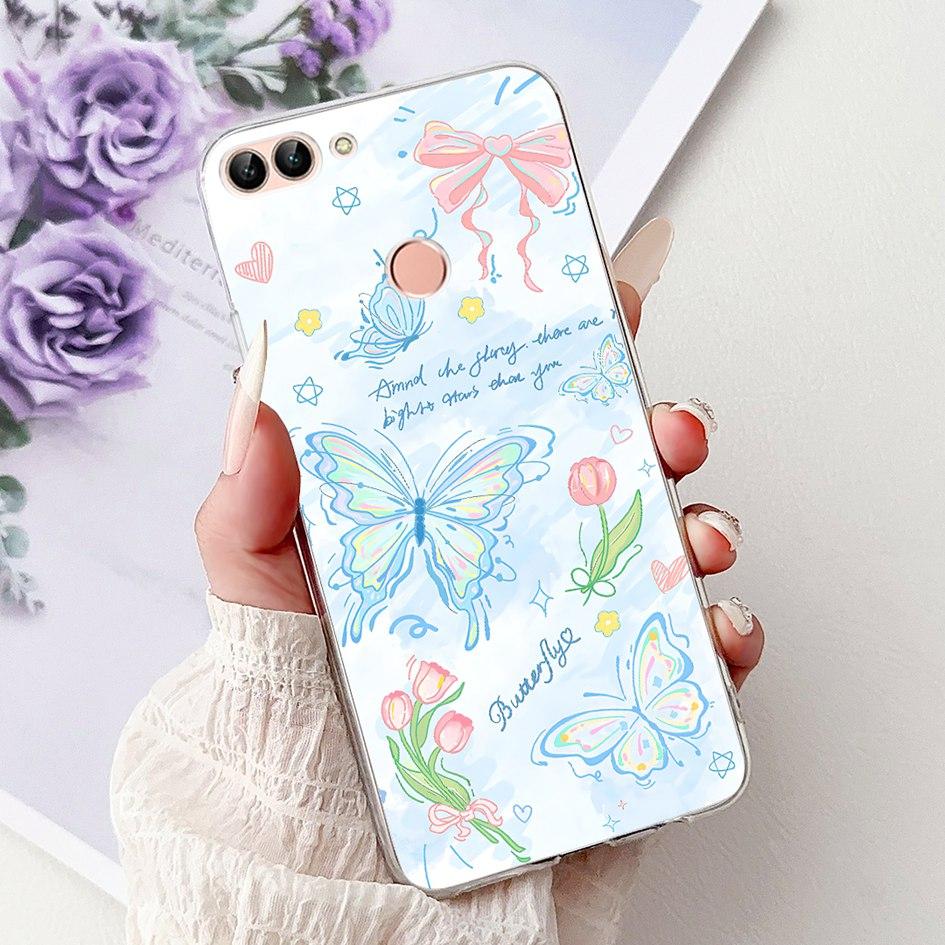 For Huawei P Smart 2018 Case Popular Butterfly Soft Silicone TPU Phone Back Cover For Huawei PSmart FIG-LX1 FIG-LX2 FIG-LX3 Case