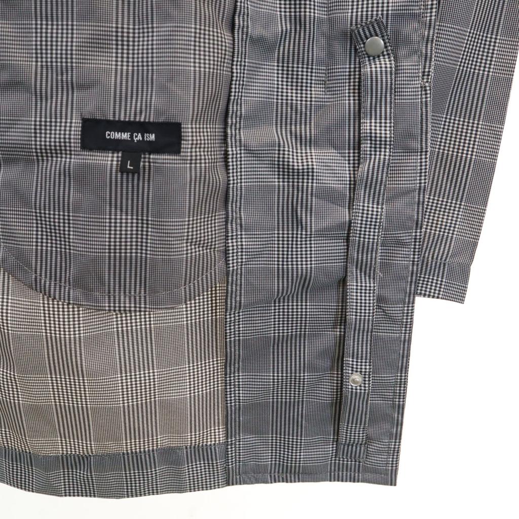 unused COMME CA ISM Grand Check coat L Black series Neck belt Men's Used