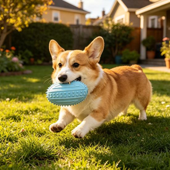 Jouets de Dentition pour Chiens avec Picots Nettoyage des Dents Boule Jouet Ballon de Rugby Résistant aux Morsures avec Son Interactif pour Chiens Petits Moyens Grands Santé Dentaire et