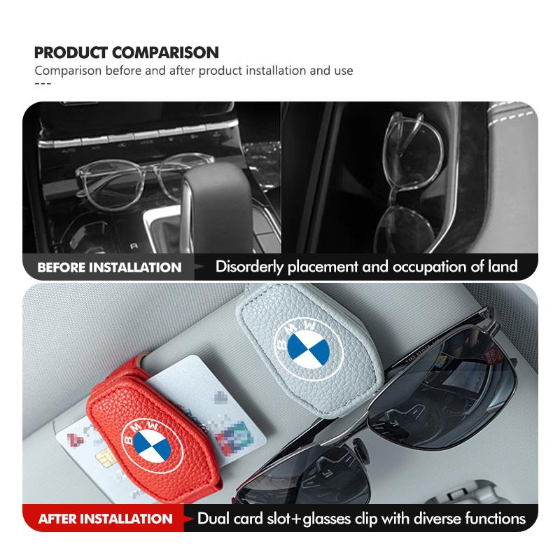 For BMW Car Sun Visor Glasses Holder Glasses Storage Clip Accessories E87 E70 E91 E30 G20 E92 E93 E60 E46 E90 G30 E53 X1
