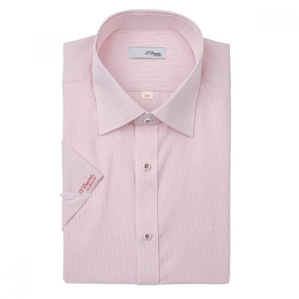 S.t. Dupont Stretch Pinstripe Short Sleeve Regular Fit Shirt Se6mm11hs107srd 1)107RD/95