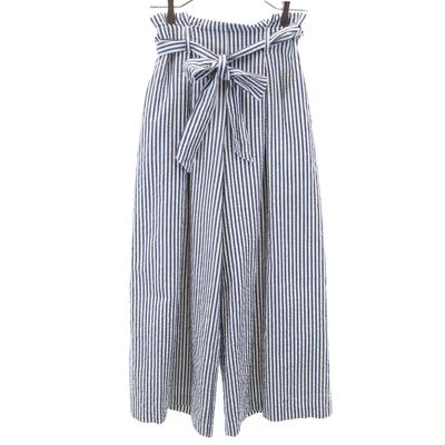 Nano Base Striped Pattern High Waist Wide Pants Nano Universe Seersucker Women Used